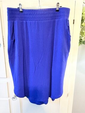 Zenana Outfitters Electric Blue Pull-On Midi Skirt